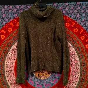 Relaxed fit turtleneck cowl neck sweater